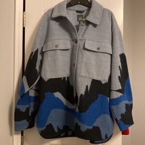 Stylish Light denim blue  and blue shades design Jacket